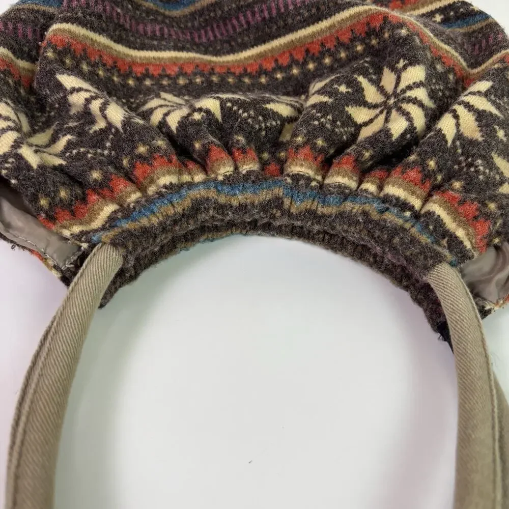 Mossimo Y2K Fair Isle Round Top Handle Purse Flannel Snowflake Winter Hobo Bag